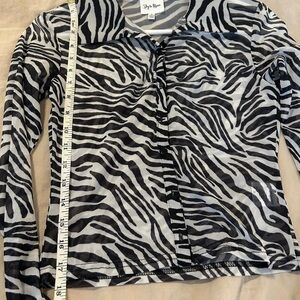 Zebra Print sheer top  - Black and White zebra pattern